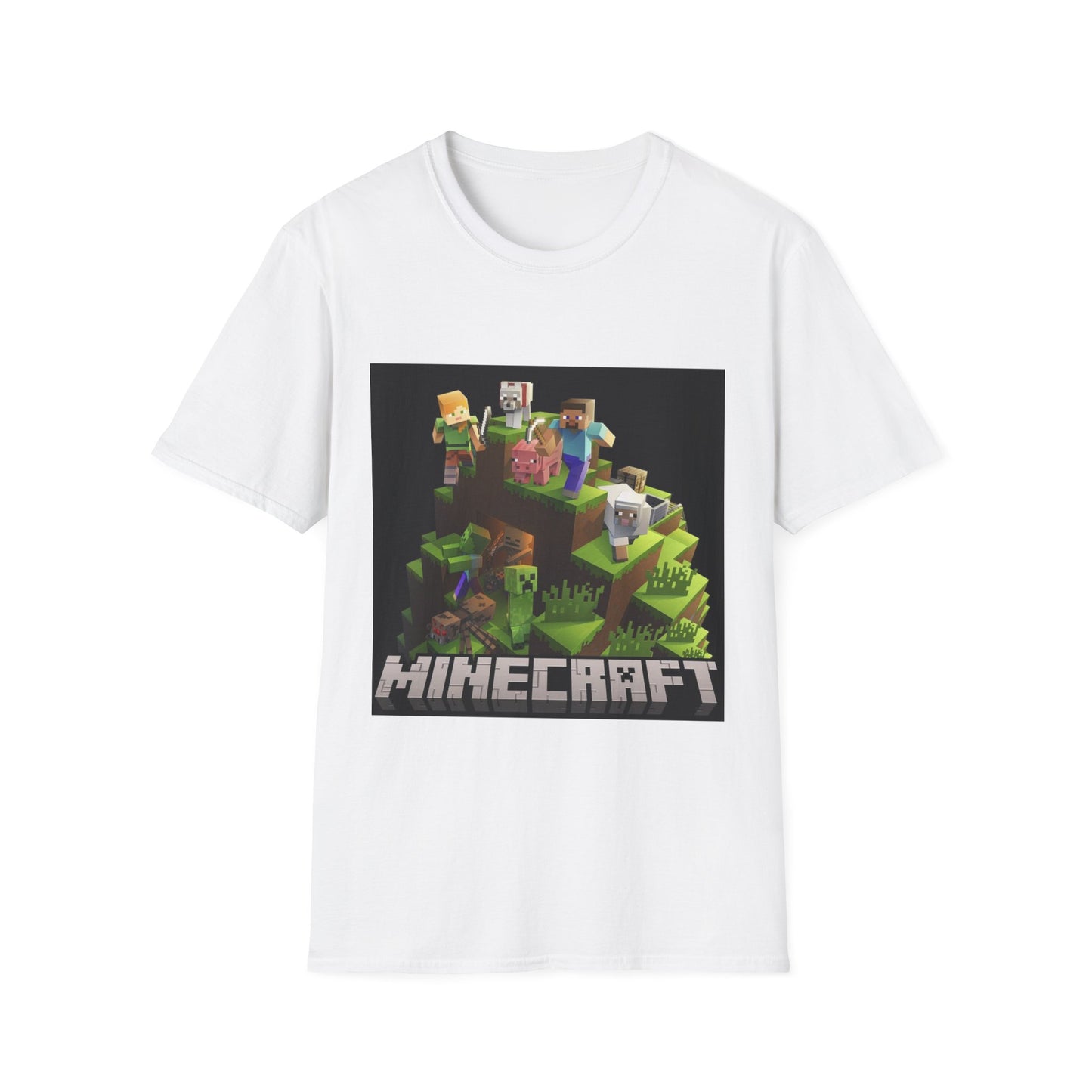 Minecraft Unisex Softstyle T-Shirt | Perfect for Gamers, Birthdays, Casual Wear, Gift for Kids and Adults